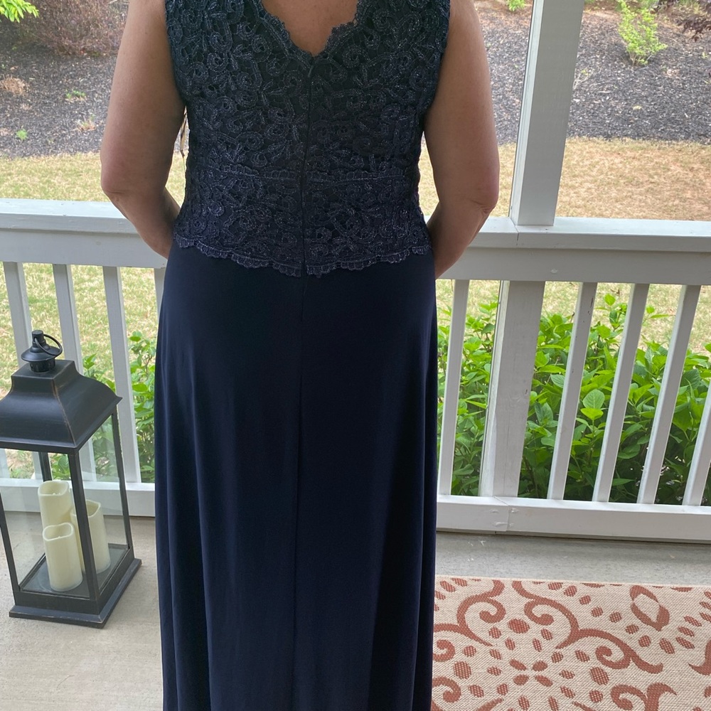 NWT Alex Evenings Gown Metalic Lace Bodice Chiffon - Picture 6 of 10